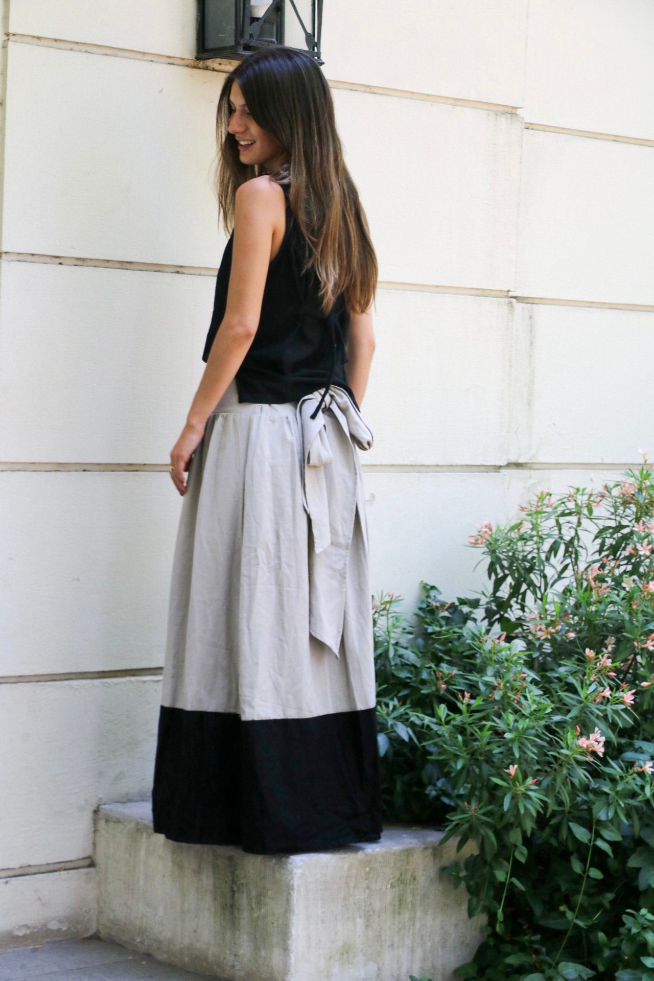Falda Copoa Beige/Negro